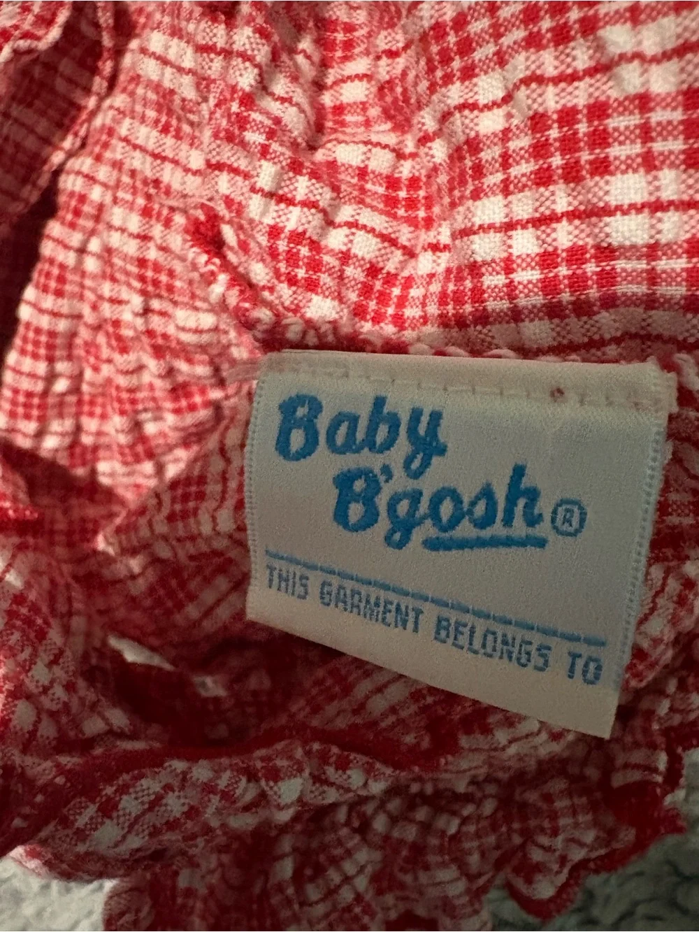 Vintage Baby Girl Oshkosh Baby B'gosh 12 Months Strawberry Shortalls Bubble Red